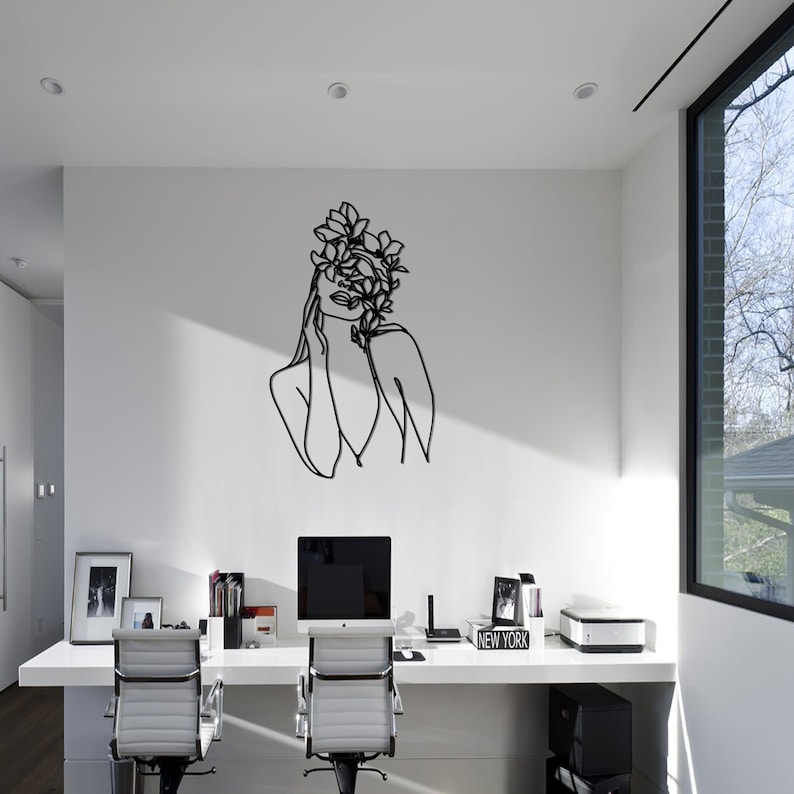 Oliver Bonas Abstract Face Metal Wall Art