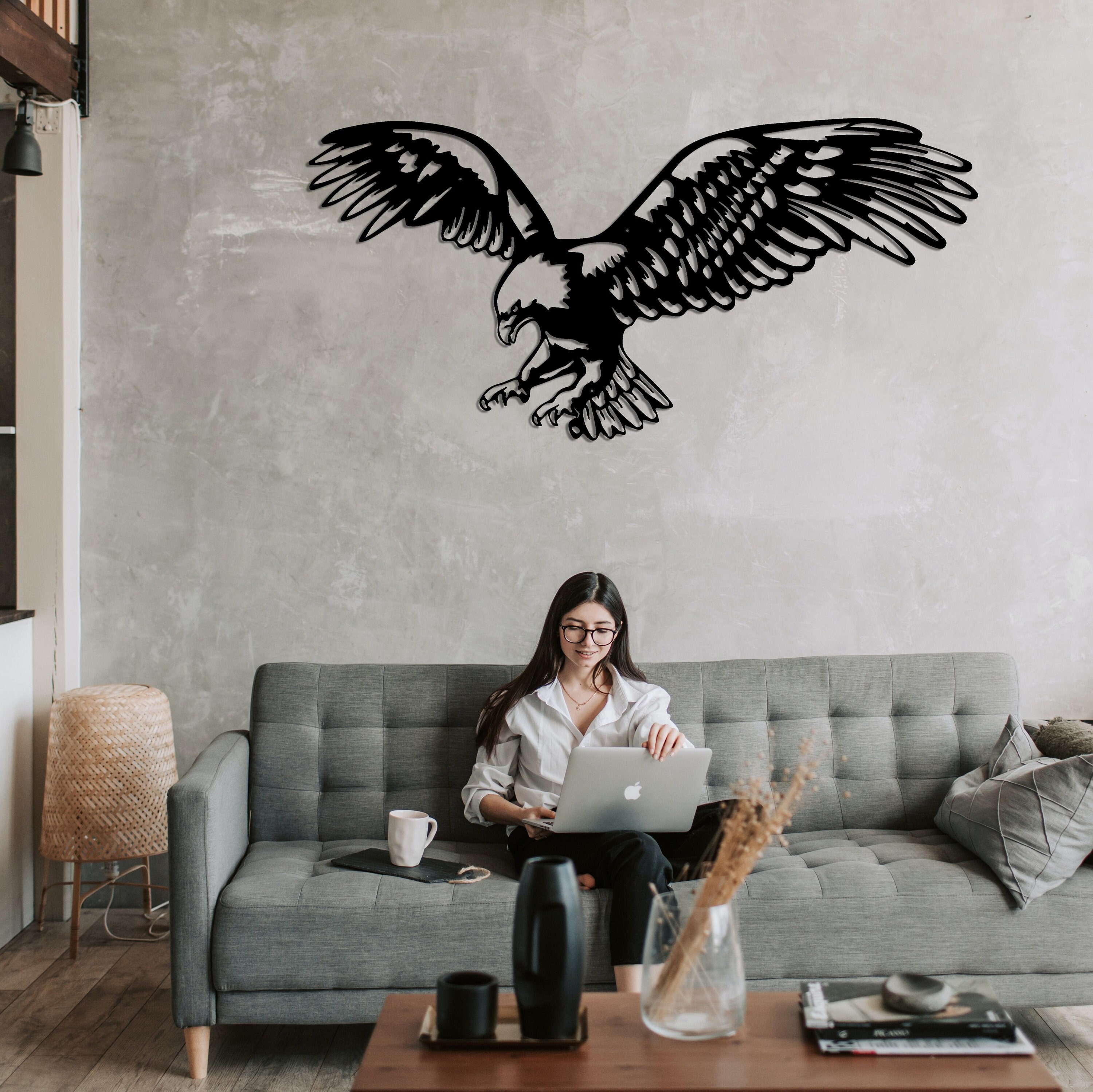 Large Eagle Metal Wall Art Eagle Wall Decor Metal Wall Etsy Canada