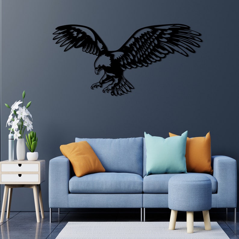 Large Eagle Metal Wall Art Eagle Wall Decor Metal Wall Etsy Canada