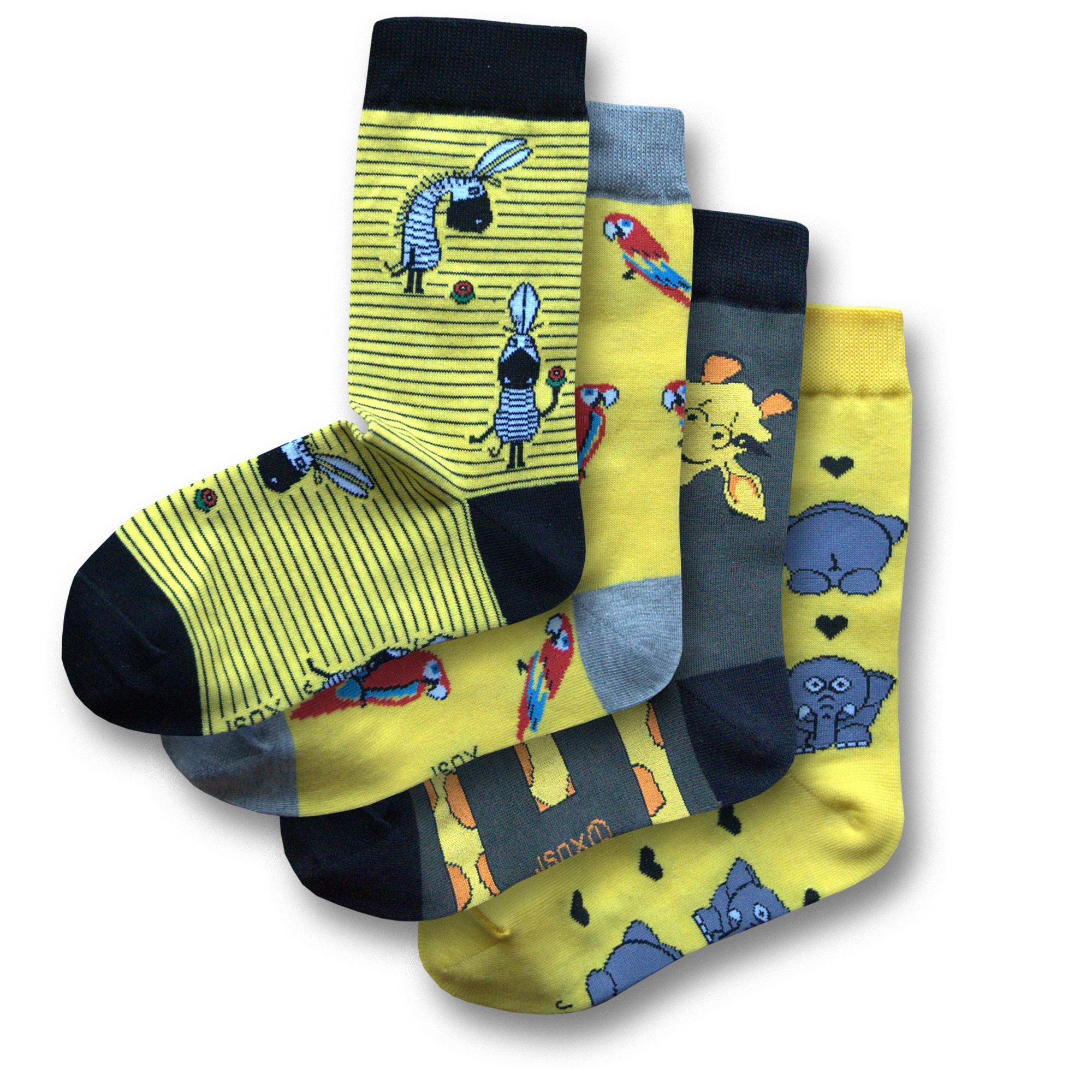 Jsox Men's & Women's Funky Socks 4 Pairs Size UK Etsy