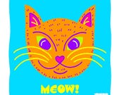 Custom Cat Portrait - Personalized Pet Illustration, Unique Wall Art (Digital Download 12x12)