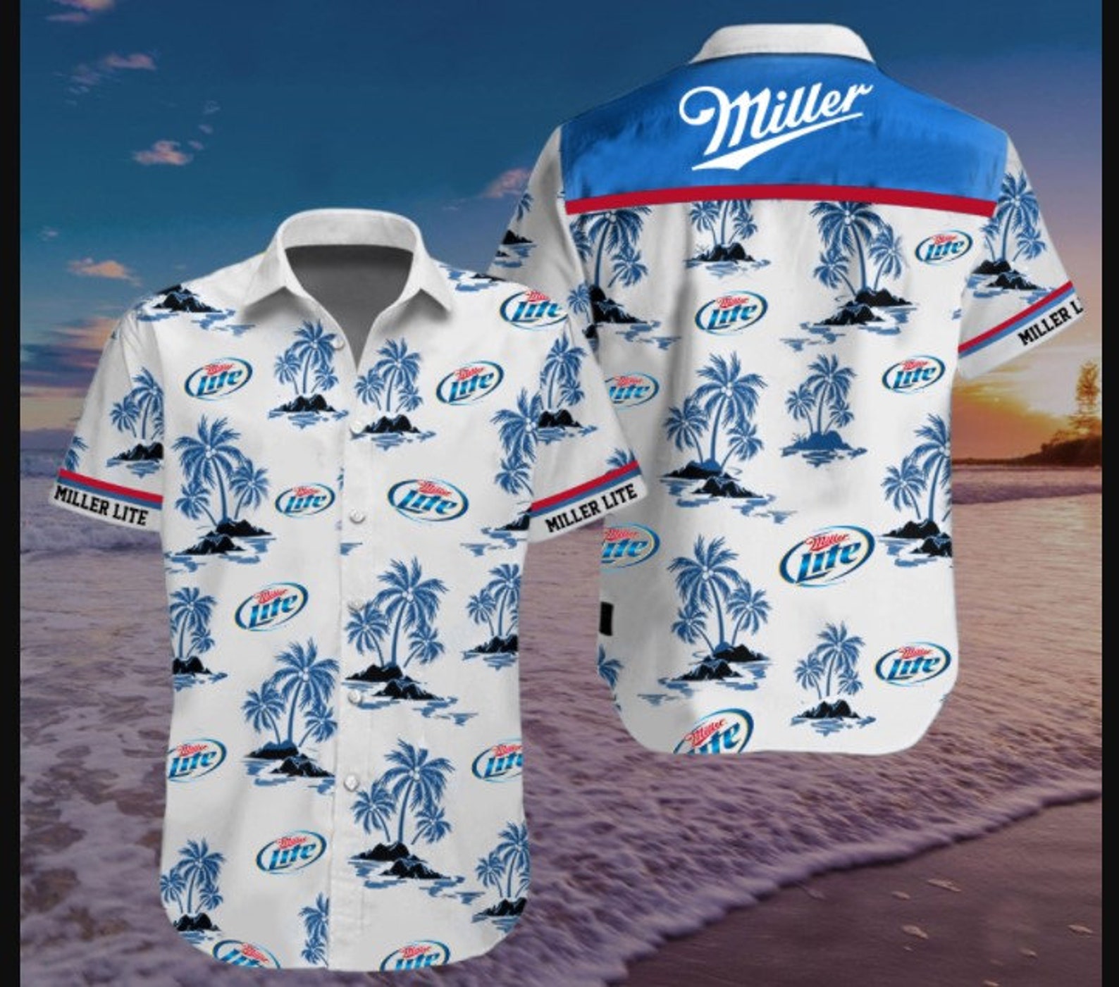 Design Miller Lite Hawaiian Shirt Gift Miller Lite Hawaiian Etsy