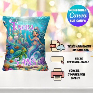 Customizable Mermaid/Ocean Theme Birthday Chip Bag Kit (Canva Template)