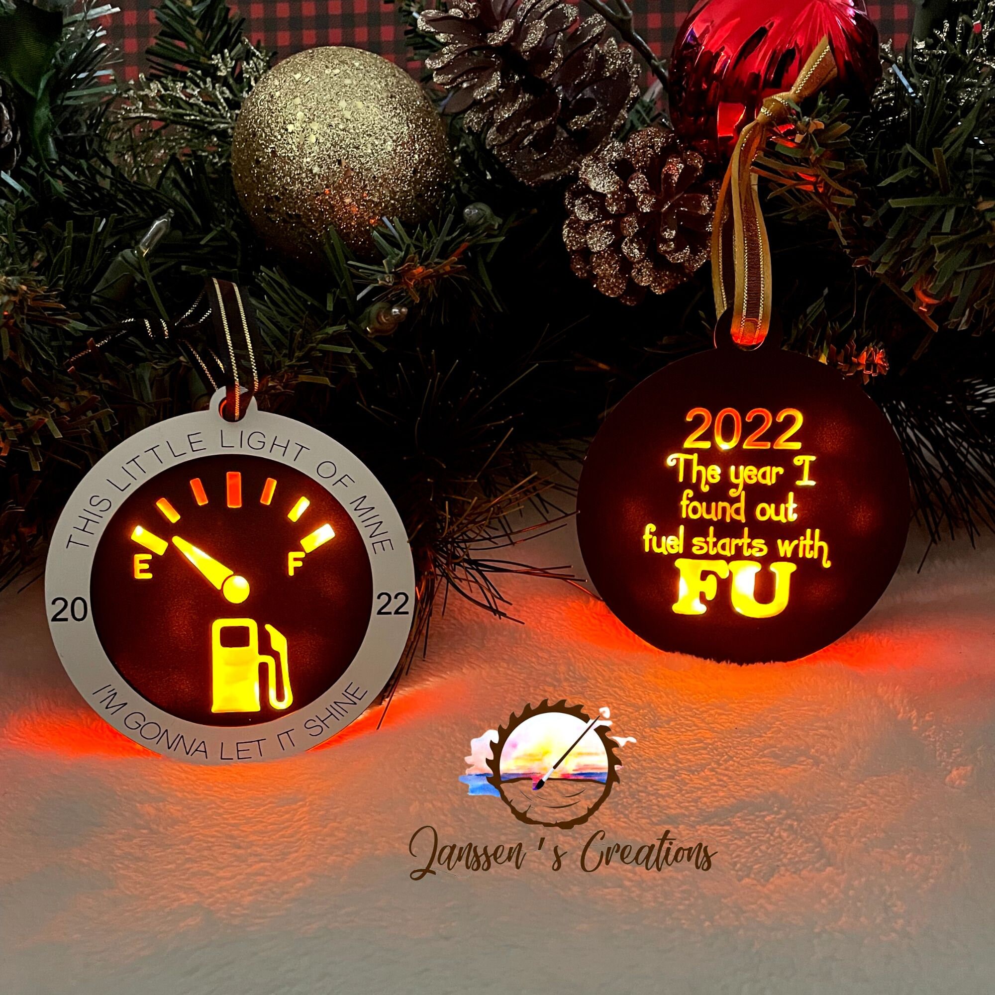Funny Ornament, 2024 Inflation, White Elephant, Gas Ornament, 2024 Christmas Ornament, Light Up Ornament, This Little Light Of Mine Ornament