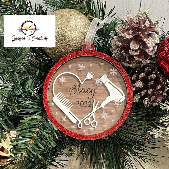 Personalized Hair Stylist Christmas Ornament Hair Salon Etsy