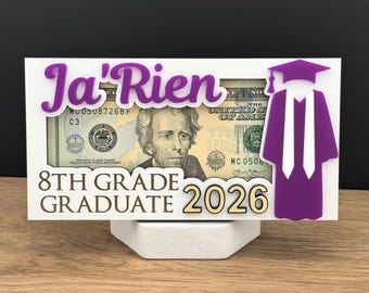 Personalized 8th Grade Graduation Money Holder, Middle School Grad Gift, Junior High Graduation Keepsake, 2026 Graduation Unique Gift
