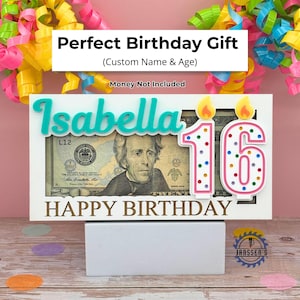 Personalized Birthday Money Holder, Kids Birthday Gifts, Birthday Gifts, Birthday Cash Holder, Birthday Gifts for Teens