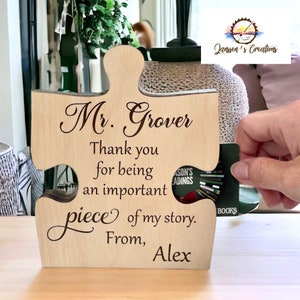 Personalized Teacher Puzzle Sign, Teacher Gift Card Holder, Teacher Appreciation Gifts, Teacher Gift Ideas, Teacher Gifts