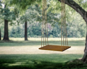 Outdoor adult and kids swing. Minimalist rustic design. Country rustic wedding centerpiece