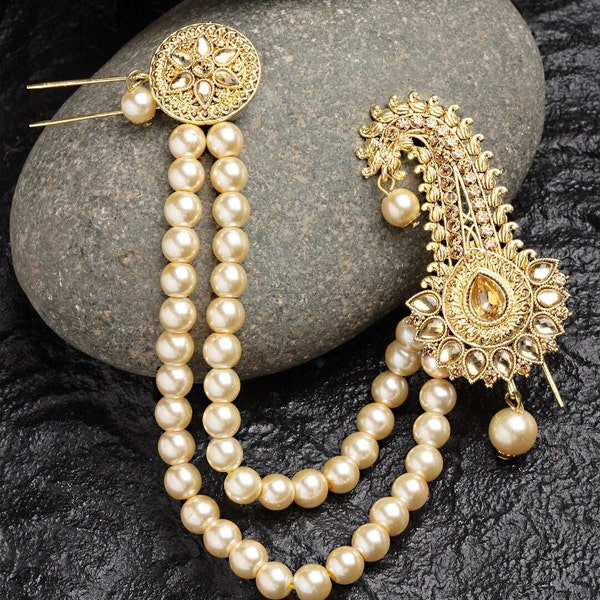 Broche indienne traditionnelle Kalangi Kilagi de Bollywood avec plume (sans plume) pour turban Safa pour mariage pour hommes et garçons (Safa exclu)