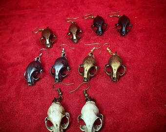 Cat skull earrings