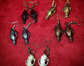 Pendientes de calavera de zorro