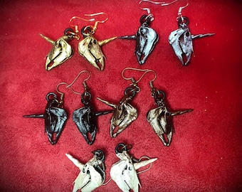 Unicorn skull earrings