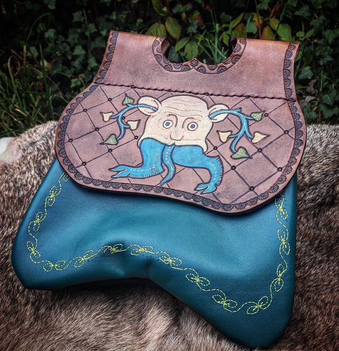 Medieval Double Pocket Leather Purse Type 15th Century With ...