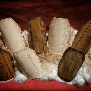 Leather forearm protection for archers based on historical models and engravings from the 15th century. Handmade image 1