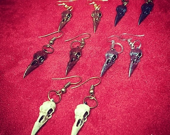 Raven Skull Earrings