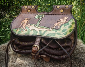 Medieval Double Pocket Leather Purse Type 15th Century With ...