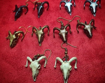 Ram skull earrings