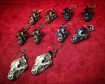 Bear skull earrings
