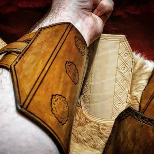 Leather forearm protection for archers based on historical models and engravings from the 15th century. Handmade image 7