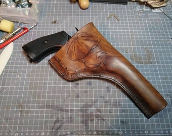 Engraved leather holster for Webley airsoft Peaky Blinders