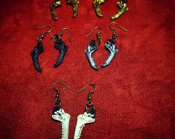 Wolf jaw earring, gothic style, alternative, handmade