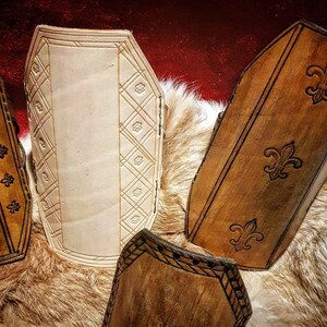 Leather forearm protection for archers based on historical models and engravings from the 15th century. Handmade image 3