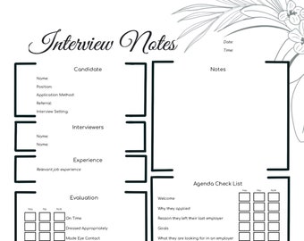 Interview Notes Template