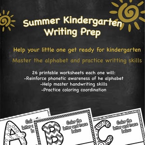Summer Kindergarten Writing Prep