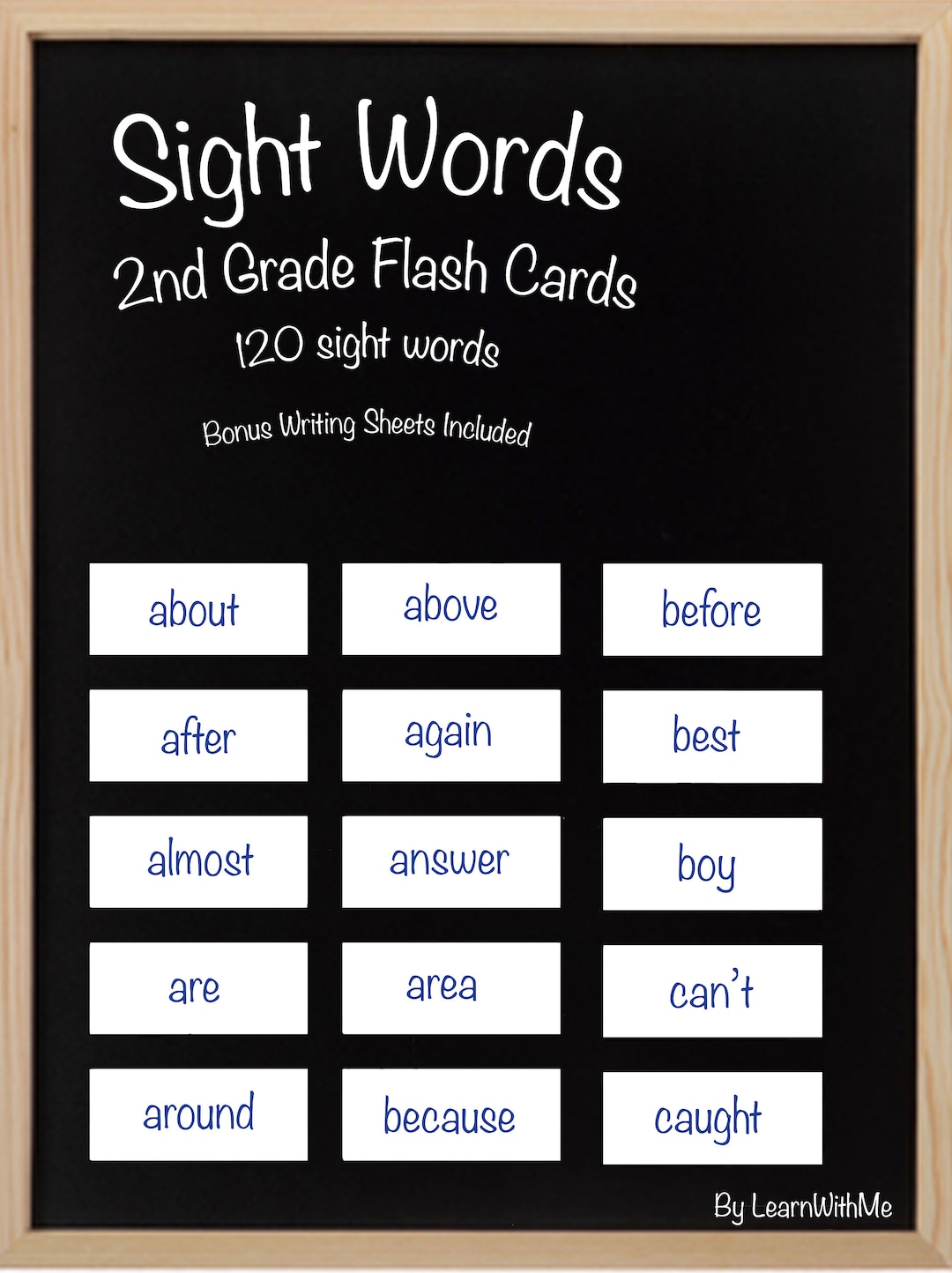 2nd Grade Sight Words Flashcards - Etsy