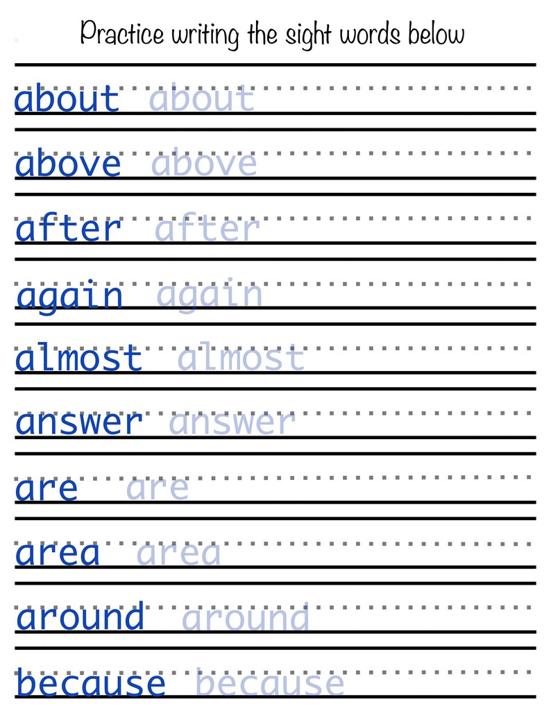 2nd Grade Sight Words Flashcards - Etsy