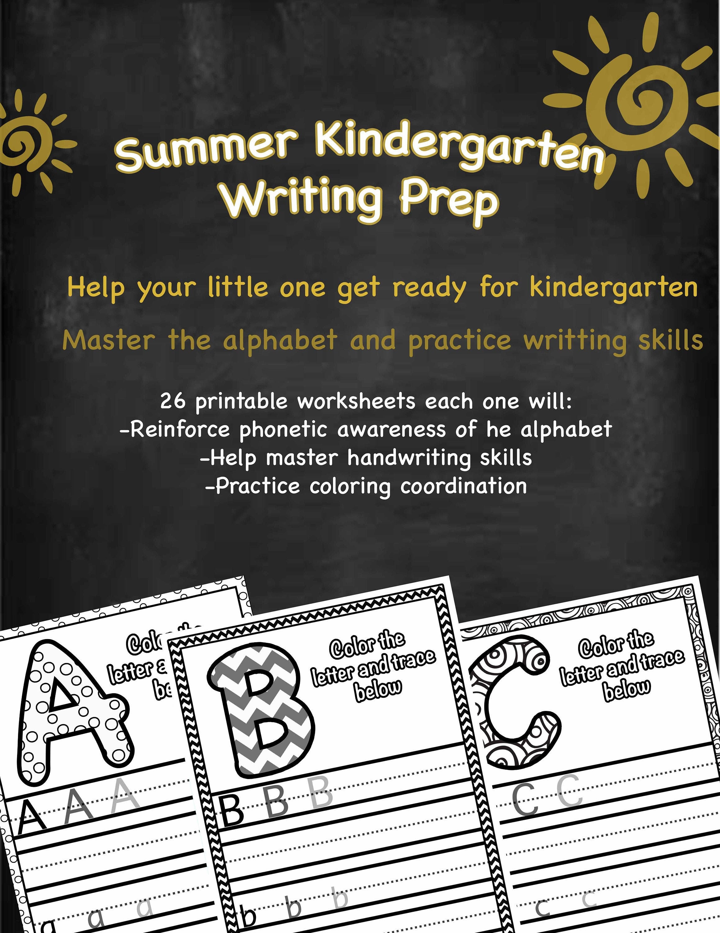 summer kindergarten writing prep etsy