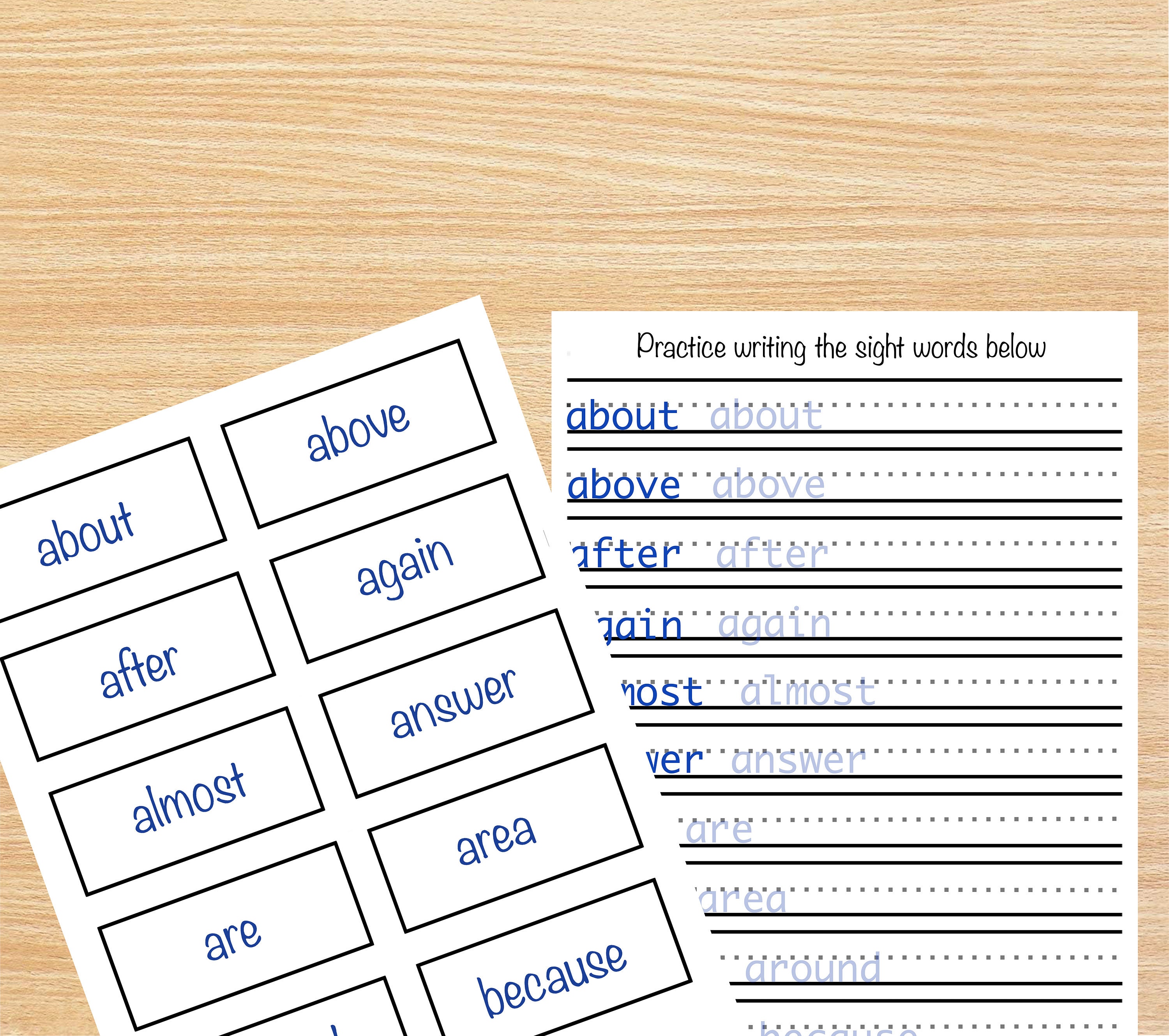 2nd Grade Sight Words Flashcards - Etsy