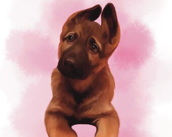 Tierportraits nach Maß, SCHNELL, HANDGEFERTIGT, Tiere, Digital Art