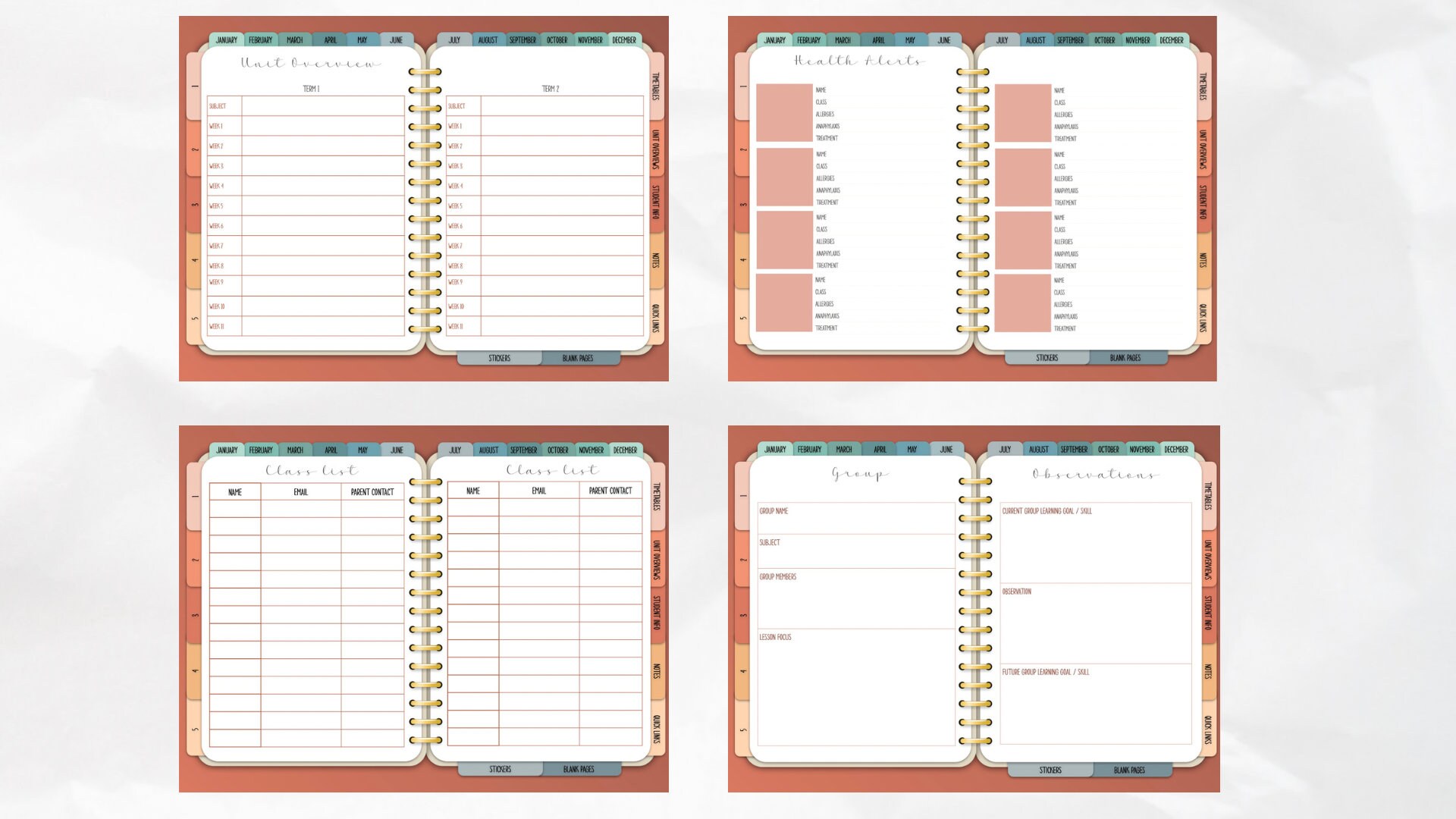 Goodnotes Undated Teacher Digital Planner, BOHO Design, Goodnotes ...
