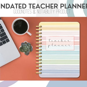 GOODNOTES - Teacher Digital Planner, 2 Page Spread, Pastel watercolour, GoodNotes, Notability