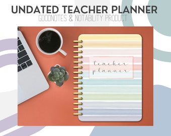 GOODNOTES - Lehrer Digitaler Planner, 2 Seiten, Pastell Aquarell, GoodNotes, Notability