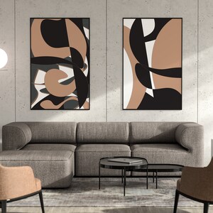 Motion Poster Set Art Prints, Woman Illustration, Abstract Art, Water, Motion, Interior Design