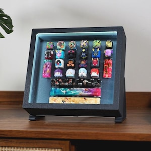 Artisan Keycap Box Stand With Lights | LED Display Stand | Vertical Holder for Keycaps & Spacebars