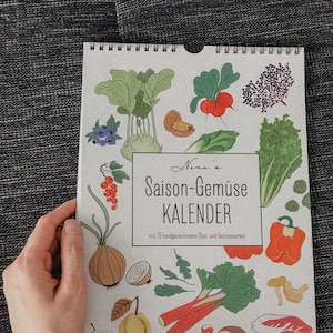 Seasonal calendar | Seasonal vegetables | Sustainable planner for healthy cooking and gardening | ecological and recycled | Recycled paper | Environment