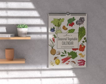Seasonal Vegetable Calendar | Wall Calendar for Vegetables and Fruits | Kitchen Calendar | perpetually | Seasonalcalendar | Present