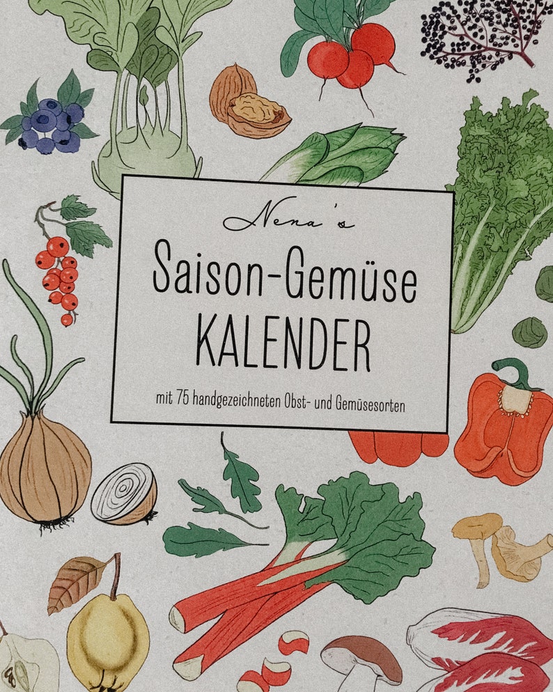 Saisongemüsekalender A4 Kalender für heimisches regionales - Etsy.de