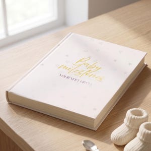 Baby Milestone Book – Hardcover First Year Memory Book, Baby Shower Gift, Photo Journal 0-12 Months