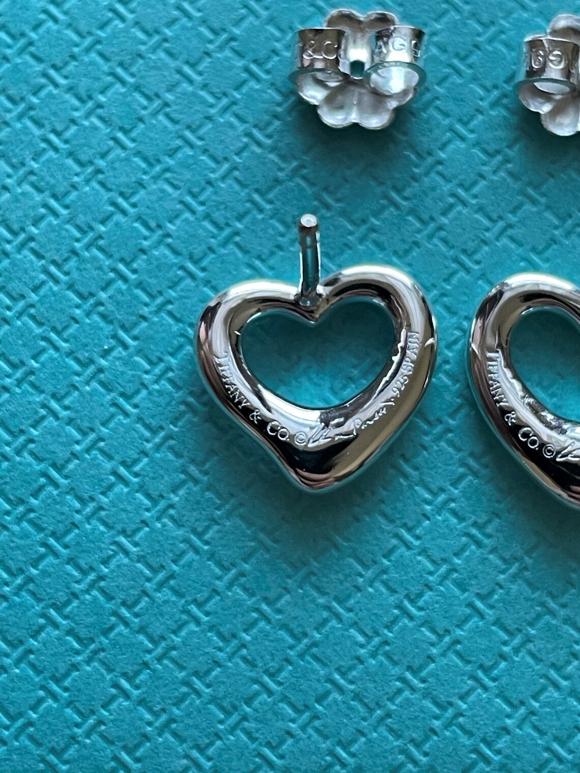 Authentic Tiffany Open Heart Stud Earrings in Sterling Silver Etsy