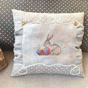 PDF Easter Bunny by Needle Treasures Nook Primitive Bunny Easter Cross Stitch Pattern Bunny with Easter Eggs Easter Rabbit The Hare Chart