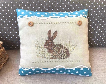 PDF The Hare by Needle Treasures Nook Primitive Bunny Easter Cross Stitch Pattern Bunny in Strawberries Easter Rabbit The Hare Chart