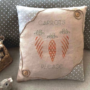 PDF Carrots by Needle Treasures Nook Cross Stitch Easter Cross Stitch Pattern, Easter Modern Minimalist Chart Minimalist Carrots Please