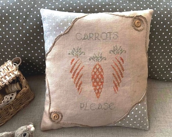 PDF Carrots by Needle Treasures Nook Cross Stitch Easter Cross Stitch Pattern, Easter Modern Minimalist Chart Minimalist Carrots Please