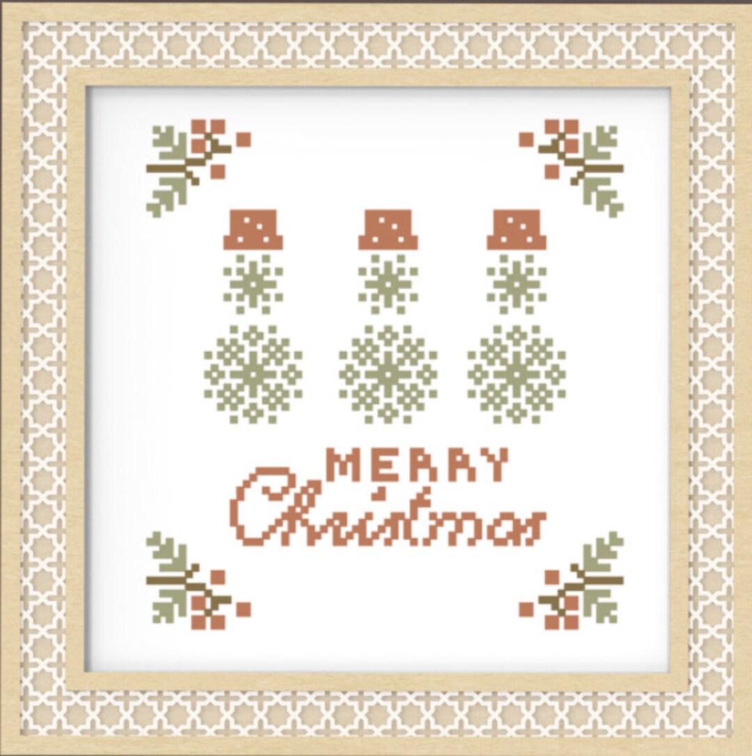 Merry Christmas Cross Stitch Pattern: Vintage Sampler (PDF Pattern) - Etsy