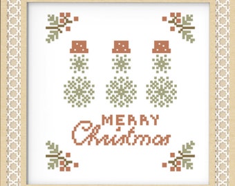 PDF Merry Christmas by Needle Treasures Nook Complimentary Cross Stitch  Sampler Primitive Design, Christmas Pattern Christmas Vintage Decor